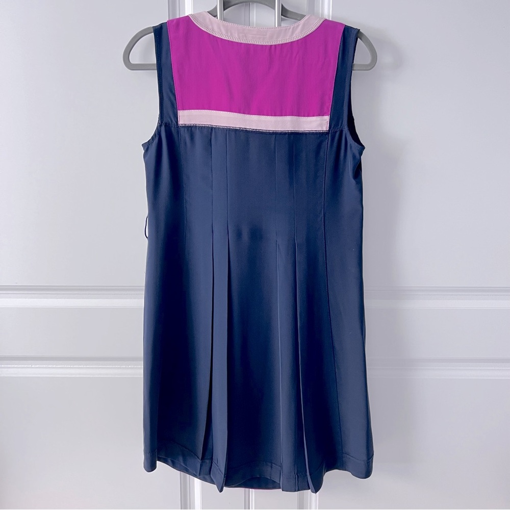 Tory Burch Angie Color Block Silk Dress - Picture 8 of 13